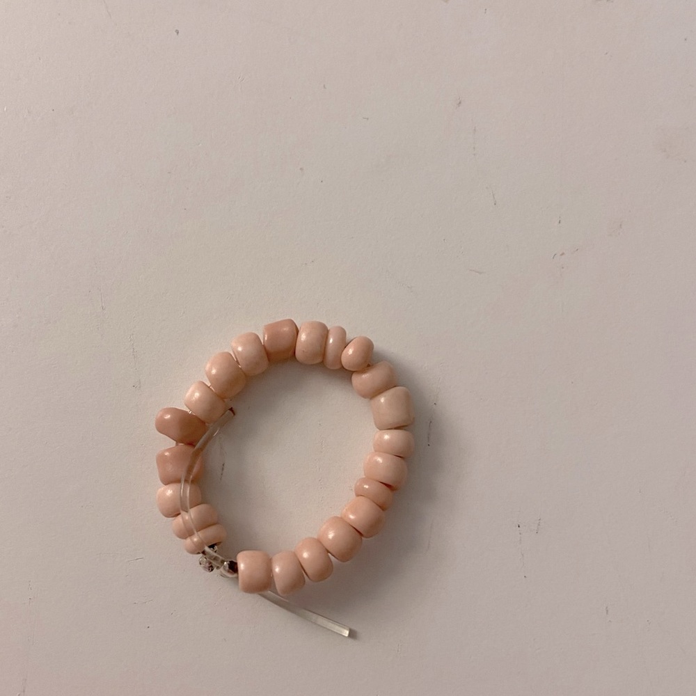 handmade beaded ring in pink